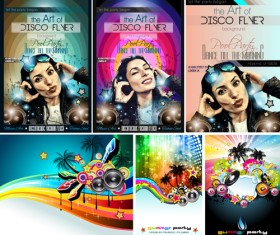 Fashion club disco party flyer template vector 03