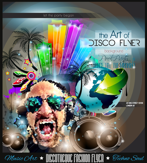 Fashion club disco party flyer template vector 04