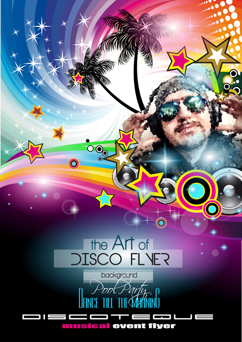 Fashion club disco party flyer template vector 05