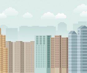 Flat city building vector material 03