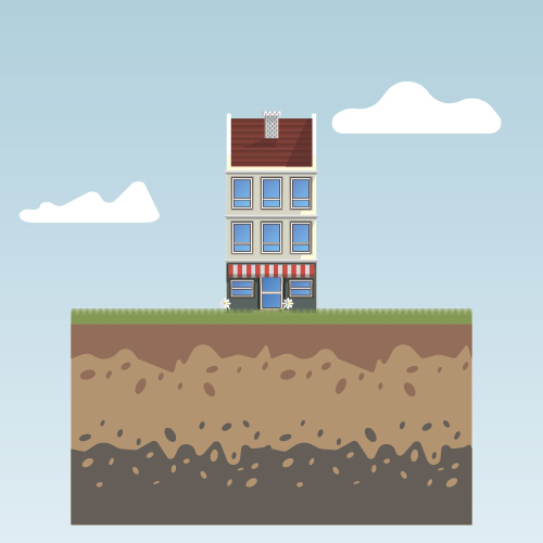 Flat urban landscape and building vector 05