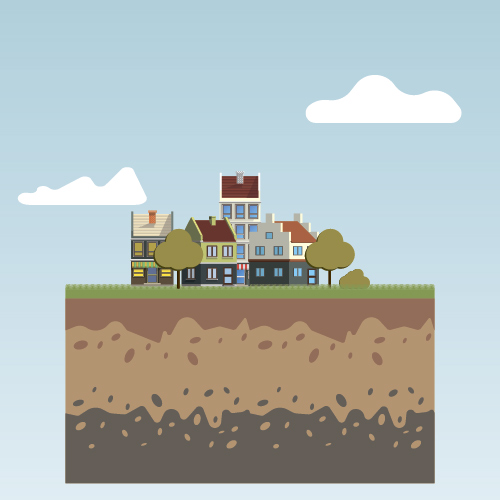 Flat urban landscape and building vector 07