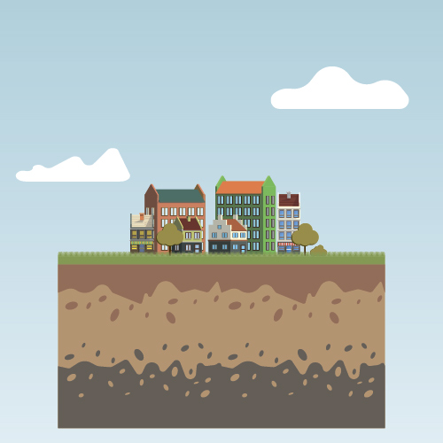 Flat urban landscape and building vector 09