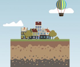Flat urban landscape and building vector 11