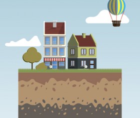 Flat urban landscape and building vector 13