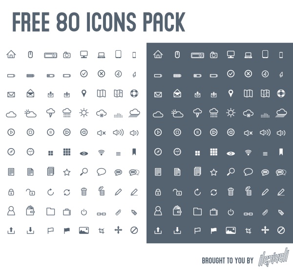 Free 80 Kind outline icons