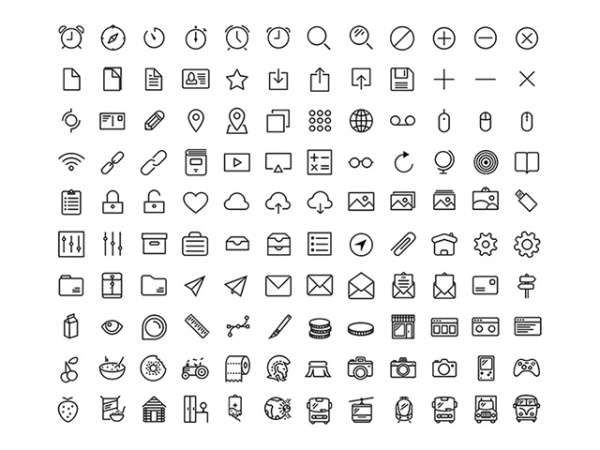 Free web icons outline material