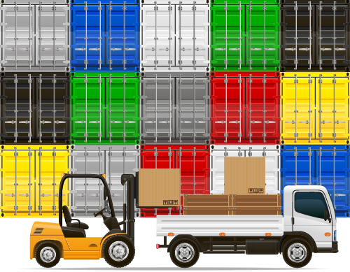 Freight transportation vector material 02