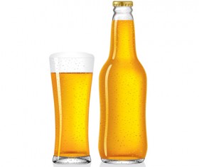 Fresh beer design vector material