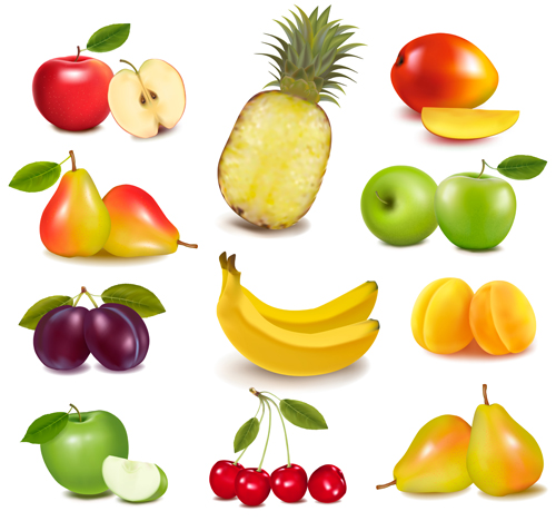 Fresh fruits realistic vector material 03