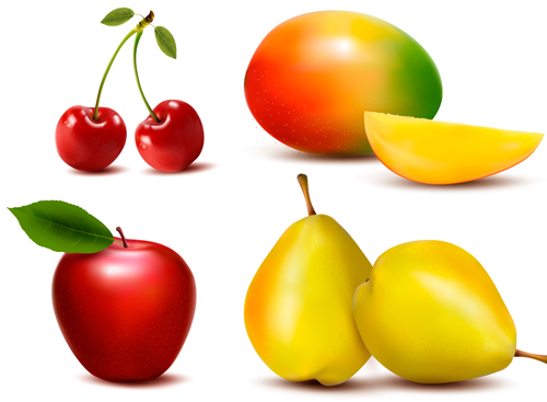 Fresh fruits realistic vector material 04