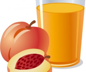 Fresh peach juice vector design 02
