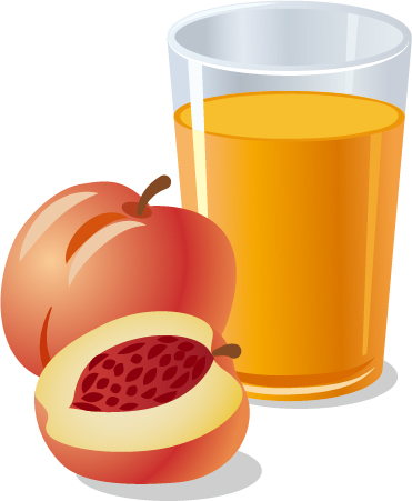 Fresh peach juice vector design 02