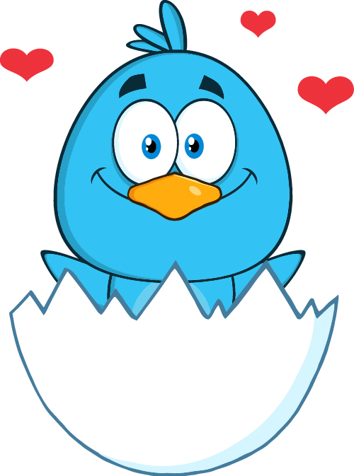 Funny blue bird cartoon vector set 06