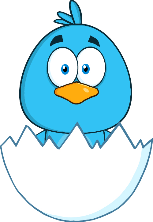 Funny blue bird cartoon vector set 08