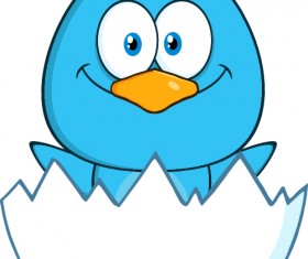 Funny blue bird cartoon vector set 10