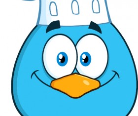 Funny blue bird cartoon vector set 11