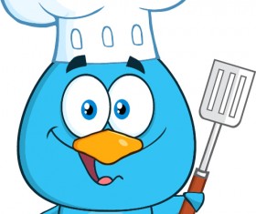 Funny blue bird cartoon vector set 12