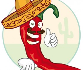 Funny hot pepper cartoon styles vector 04