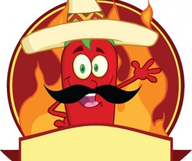 Funny hot pepper cartoon styles vector 07