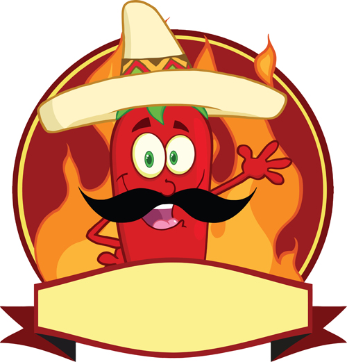 Funny hot pepper cartoon styles vector 07