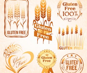 Gluten free logos with labels vector 04