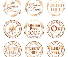 Gluten free logos with labels vector 05