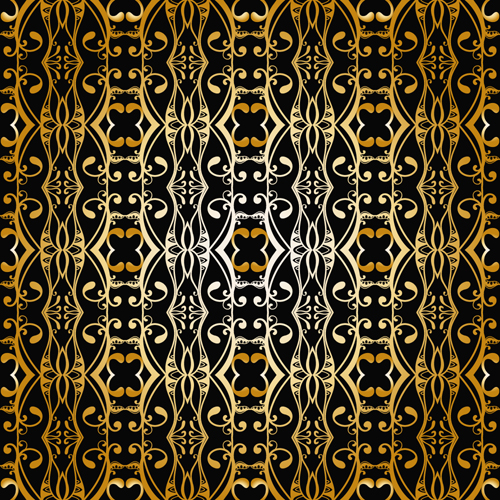Gold ornaments pattern vector seamless 03