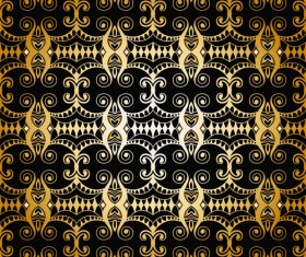 Gold ornaments pattern vector seamless 07
