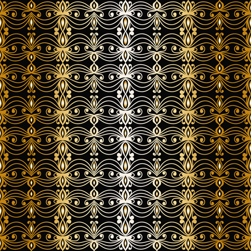 Gold ornaments pattern vector seamless 09