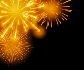 Golden fireworks effect vector background 01