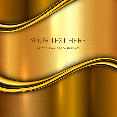Golden metallic shiny background vector 03
