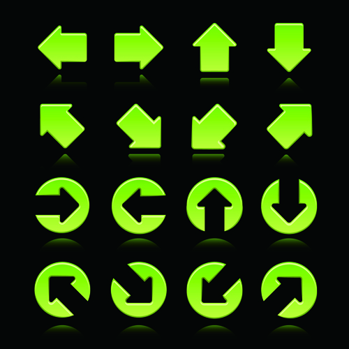 Green arrows icons vector design