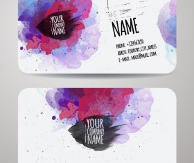 Grunge watercolor business cards vector