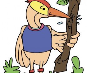 Hand drawn bird cartoon styles vector 06