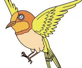 Hand drawn bird cartoon styles vector 08