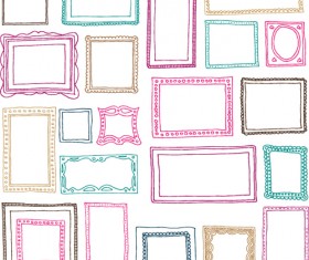 Hand drawn colored frame vector material