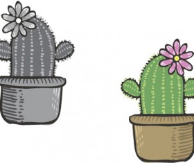 Hand drawn flowers in pot vector material 03