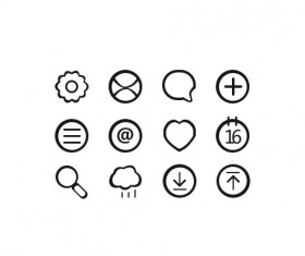 Hand drawn outline APP icons