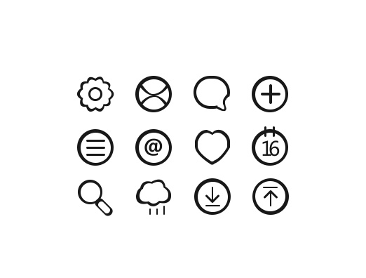 Hand drawn outline APP icons