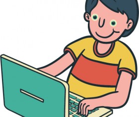 Happy boy cartoon vector material 01