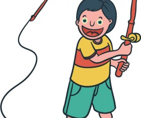 Happy boy cartoon vector material 03