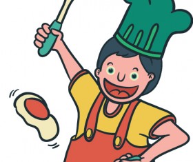 Happy boy cartoon vector material 04