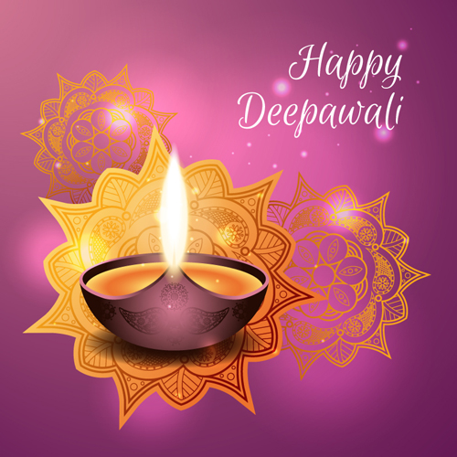 Happy diwali India styles vector background vector 02