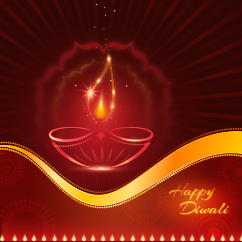 Happy diwali India styles vector background vector 06