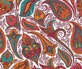 Indian paisley seamless pattern vector material 02