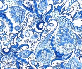 Indian paisley seamless pattern vector material 03