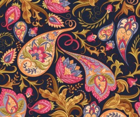 Indian paisley seamless pattern vector material 04
