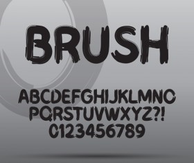 Ink alphabet with numbers hand drawn vector 05