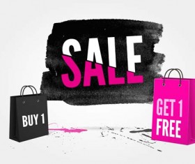 Ink marks with sale elements background vector 01